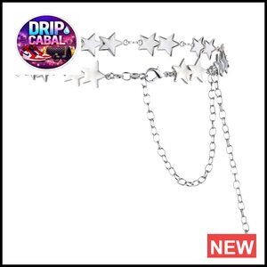Adjustable Star Chain Belt Y2K Punk Western Metal Waist Body Jewelry